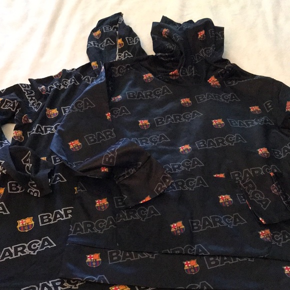 FC Barcelona Official Licensed Barca Hooded Shirt & Hoodie Lot Men’s Large NWT - Picture 1 of 9